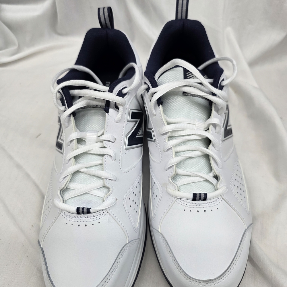 New Balance White and Navy Men's Athletic Sneakers - Picture 6 of 10